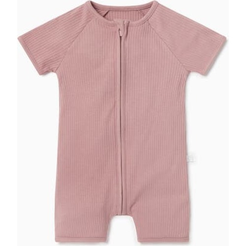 Ribbed Two Way Zip-Up Sleepsuit, 3-6M