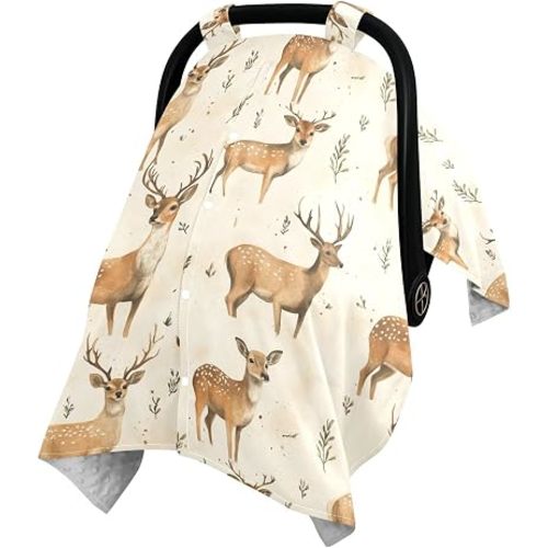 Vintage Forest Deers Baby Car Seat Cover