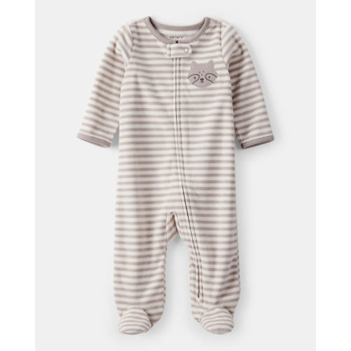 Mameluco De Manga Larga Y Ajuste Holgado A Rayas Con Zorrito Carter's