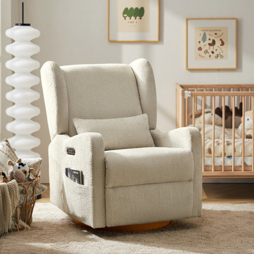 Wade Logan® Ceandra 29.5"W Modern Nursery Swivel Glider Power Recliner with Built-In Nightlight & Reviews | Wayfair