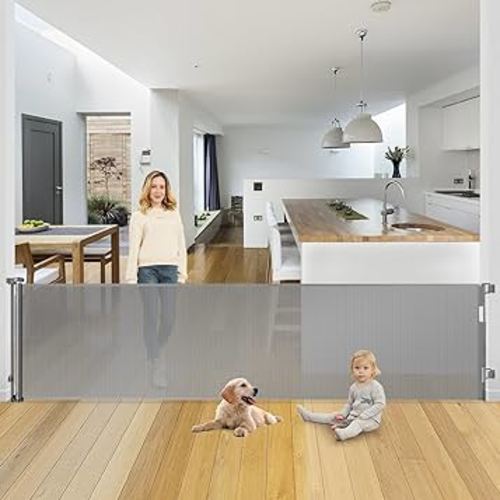 90 Inch Extra Wide Baby Gates Extra Wide Retractable Baby Gates for Dogs Indoor Outdoor Retractable Gate Super Wide Retractable Dog Gate Extra Long Baby Gate for Large Openings Extra Large Pet Gates