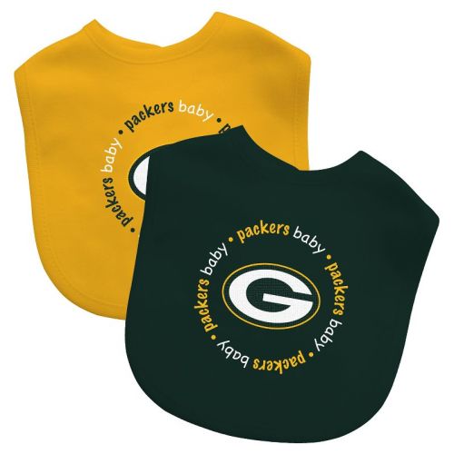 BabyFanatic NFL Green Bay Packers Unisex Baby Bibs 2 Pack - Cotton Feeding Bibs for Infants