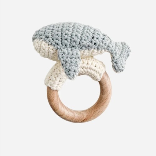 Whale Crocheted Rattle Teether