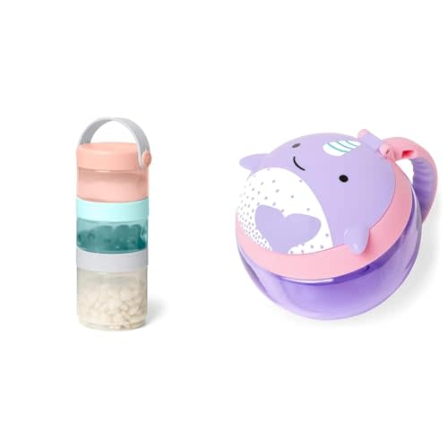 Skip Hop Baby Formula Container, Formula-to-Food & Baby Snack Container, Zoo Snack Cup, Narwhal
