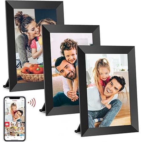 Frameo 10.1 Inch WiFi Digital Picture Frame, 1280x800 HD IPS Touch Screen Photo Frame Electronic, 32GB Memory, Auto-Rotate, Wall Mountable, Share Photos/Videos via Frameo App from Anywhere 3 Pack