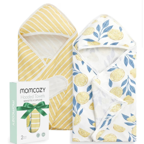 Momcozy Baby Towel with Hooded - Ultra Soft & Absorbent Large Bath Towel Set for Comfort & Gentle on Baby's Skin - Med Thick& Durable -Shower Gift & Bath Essential for Newborn, Infant, Toddler