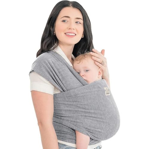 KeaBabies Baby Wrap Carrier - All in 1 Original Baby Carrier Newborn To Toddler Sling, Easy to Wear, Hands Free Bonding, Lightweight, Breathable Infant Wraps (Classic Gray)