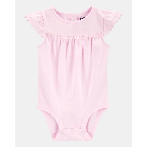 Baby Pointelle Short-Sleeve Bodysuit - Pink - OshKosh B'gosh | Carter's