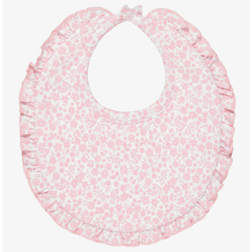 Kissy Kissy - Girls Pink Fall Blooms Pima Cotton Bib | Childrensalon