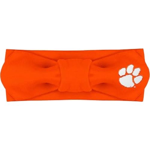 Girls Solid Hair Knot, Clemson Tigers, Orange, Newborn - 4T