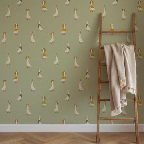 Silly Goose Peel and Stick Wallpaper: Whimsical Gender Neutral Nursery Wallpaper - Etsy