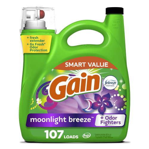 Gain Liquid Laundry Detergent, Moonlight Breeze Scent, 154 fl oz, 107 Loads