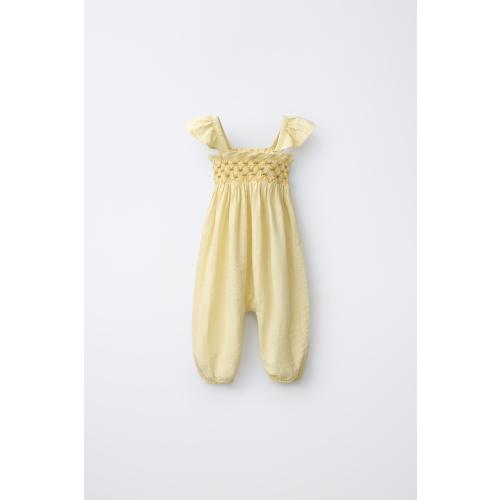 LONG POLKA DOT OVERALLS - Light yellow | ZARA United States