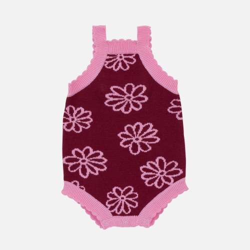 Classic Knitted Romper - Merlot Bloom – La Sienna Couture