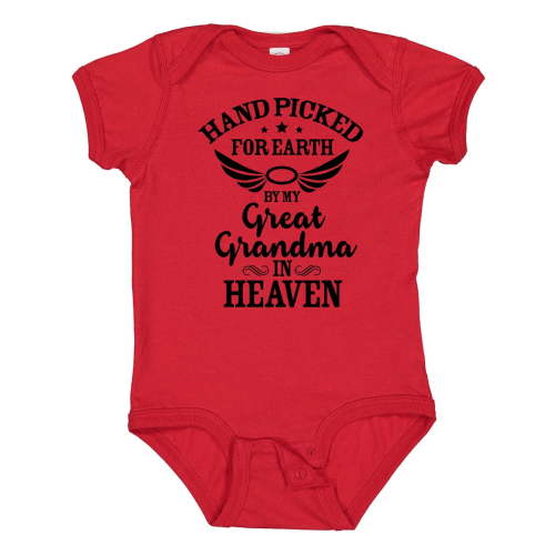 Inktastic Handpicked for Earth by My Great Grandma in Heaven Boys or Girls Baby Bodysuit