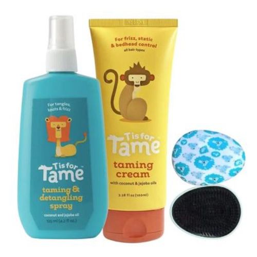 T Is For Tame - Natural Taming Cream, Detangling Spray & Detangling Brush For Frizz, Flyaways & Static, Safe For Babies And Kids, 3 Ct.