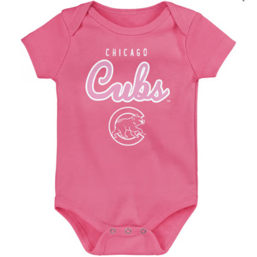 Chicago Cubs PINK Baby Big Game Romper - 133418478