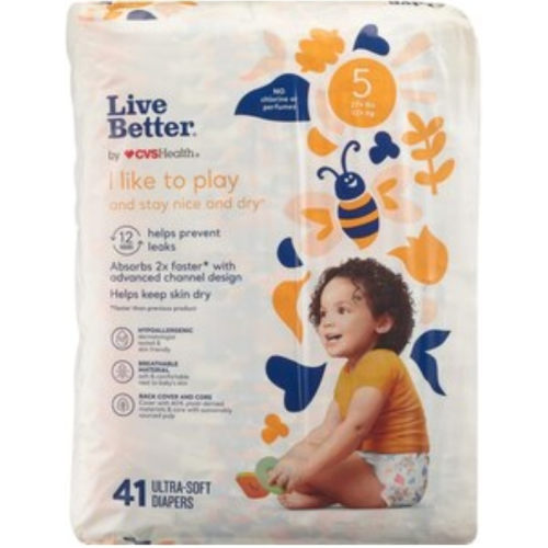 Live Better by CVS Diapers, Size 5,