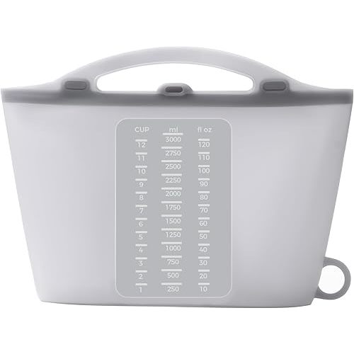Solinfant Large 100oz Silicone Microwave Steam Sterilizer Bag for Baby Bottle, Breast Pump Parts Other Toddler Accessories, Portable Travle Reusable Sterilizing Storage Bag, Cooking Bag for Vegetables