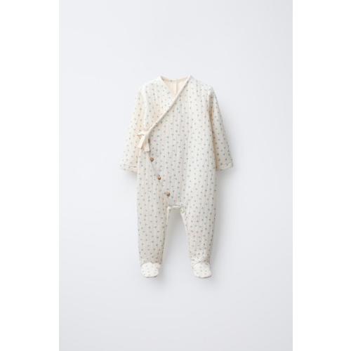 FLORAL QUILTED ROMPER - Ecru | ZARA United States