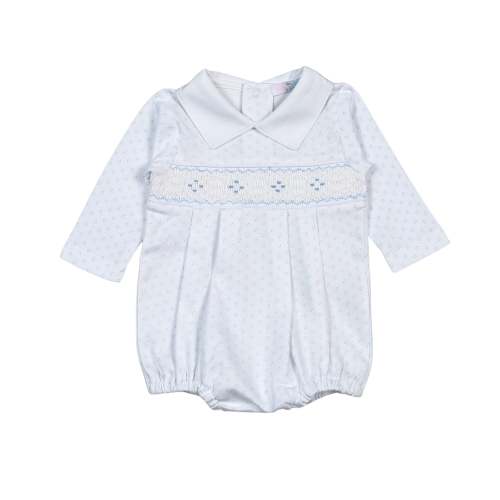 Tim Dots Smocked Long Sleeve Bubble