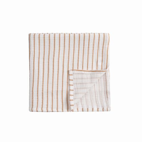 Meracorallo Muslin Swaddle Blanket, 100% Cotton Receiving Blanket Soft and Breathable Swaddle Wrap for Baby Boys and Girls (Neutral Stripe)