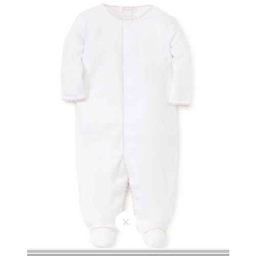 Kissy Kissy White/Medium Pink New Premier Basics Footie