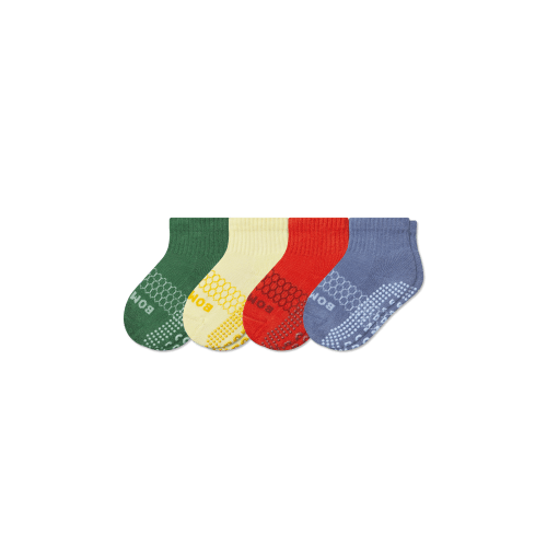 Toddler Solids Gripper Calf Sock 4-Pack