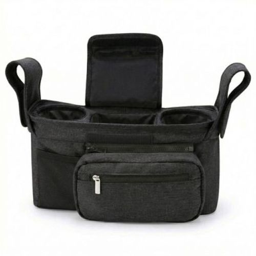 Alilang Stroller Organizer with Cup Holders and Zipper Pockets Adjustable Straps Large Storage Baby Stroller Bag - Black