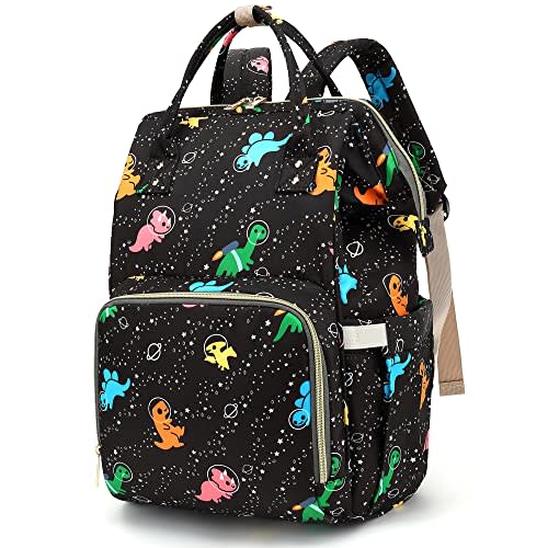 Xunteny Dinosaur Baby Diaper Bag Backpack for Girls Boys, Waterproof Large Maternity Nappy Bags for Mom