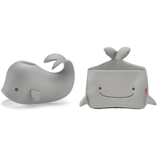 Skip Hop Moby Grey Baby Bath Spout Cover and Corner Hang Toy Organizer Storage