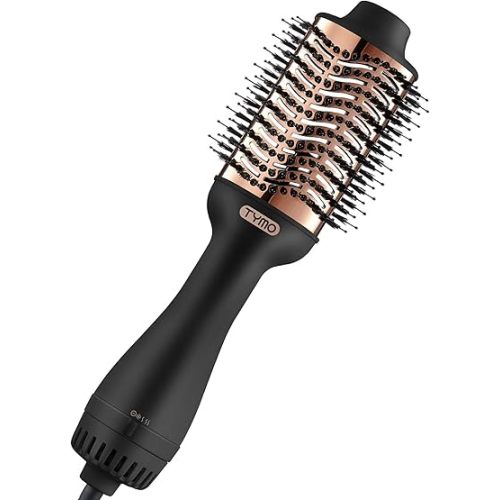 TYMO Hair Dryer Brush Blow Dryer Brush in One, 4 in 1 Ionic Hairdryer and Styler Volumizer with Oval Titanium Barrel, Hot Air Straightener for Smooth Frizz-Free Blowout, Gold