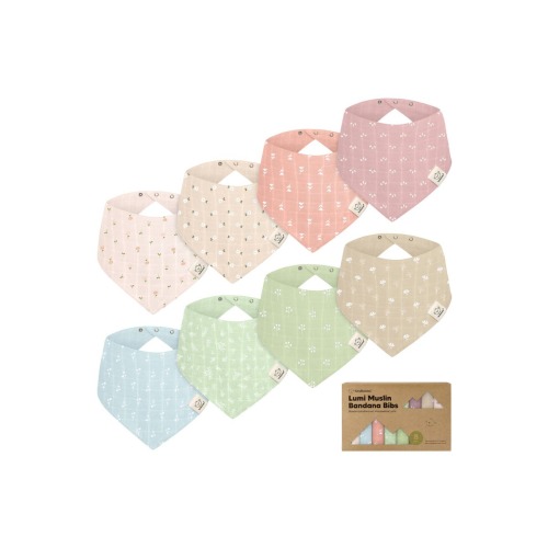 8-Pack Lumi Muslin Bandana Bibs