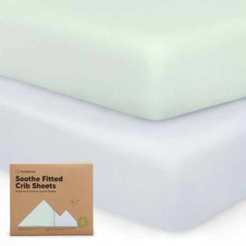 KeaBabies 2pk Soothe Fitted Crib Sheets Neutral, Organic Baby Crib Sheets, Fits 52x28 Standard Nursery Baby Mattress (Cove)