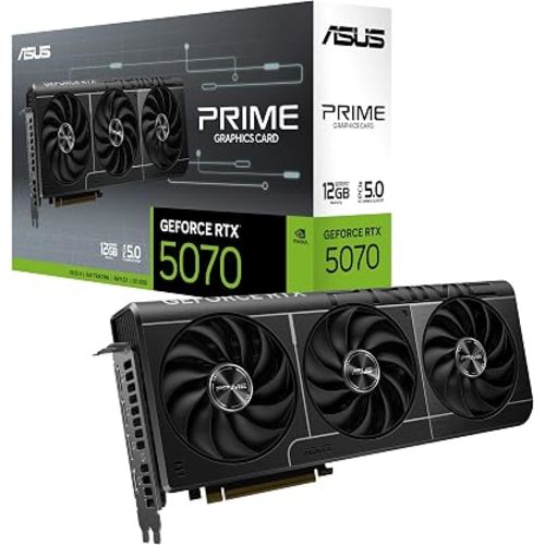 ASUS SFF-Ready Prime NVIDIA GeForce RTX 5070 Graphics Card (PCIe 5.0, 12GB GDDR7, HDMI/DP 2.1, 2.5-Slot, Axial-tech Fans, Dual BIOS), 3 Year Warranty