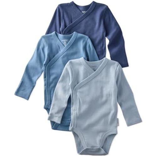unisex-baby Sterling 3-pack Kimono Bodysuits 100% Organic Cotton Side Snap for Baby Boys & Girls