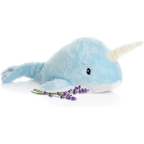 Nori The Narwhal - Microwavable & Weighted Plush Stuffed Animal - Heated Plushie for Warmth - Cute, Soft, Cozy Toy for Adults & Children (Boys, Girls, & Toddlers) by Warm Pals