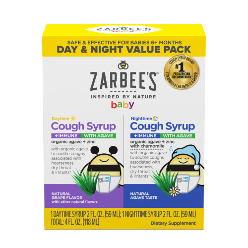 Zarbee's Baby Day and Night Cough Syrup + Immune Pack, Grape, 4 fl. oz
