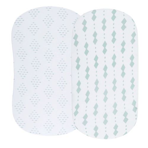 Ely's & Co. Baby Fitted Bassinet Sheet 100% Combed Jersey Cotton 2 Packs Gender Neutral