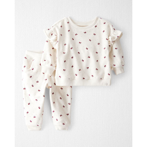 Baby Girl 2-Piece Organic Cotton Velour Set in Wild Rose Print - Little Planet | Carter's