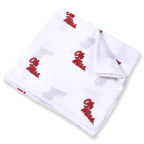 Ole Miss Rebels Three Little Anchors Infant 47'' x 47'' Muslin Swaddle Blanket - White