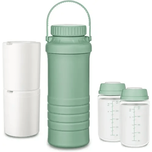 Breast Milk Cooler breastmilk cooler Bottle - 22oz Milk Cooler Portable for Outdoor Travel Mom, Keeps Milk Fresh Cooling for 24 Hours, Breastfeeding Essentials with 2pcs Bottle for Breastmilk Storage