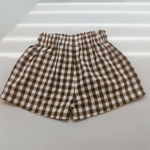 Kid's Cocoa Gingham Shorts
