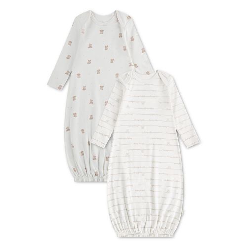 Newborn Baby Huggies® Bears 100% Organic Cotton 2-Pack Long Sleeve Gowns