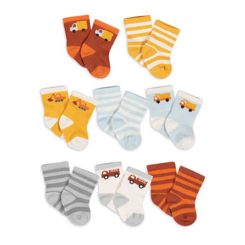 Gerber Baby Boy Jersey Crew Wiggle-Proof Socks, 8-Pack (0-3 Months - 6/9 Months)