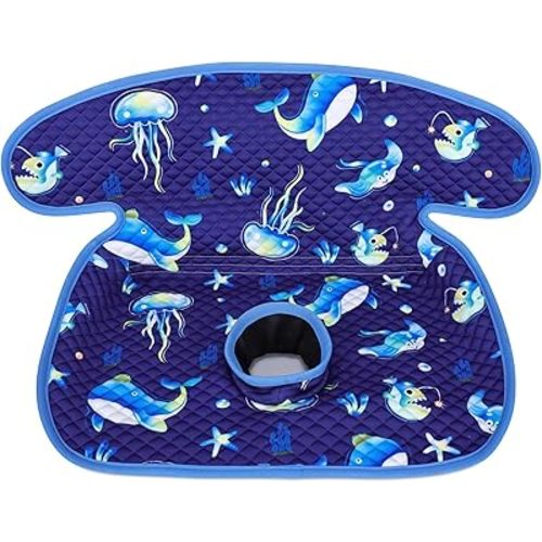 Babenest Car Seat Potty Protector Cover -Waterproof Carseat Training Liner for Baby &Toddler Shower Gift, Dry Piddle Pee Pad with Fun Designs for Strollers & Infant Car Seats (1pc Whale-Blue)