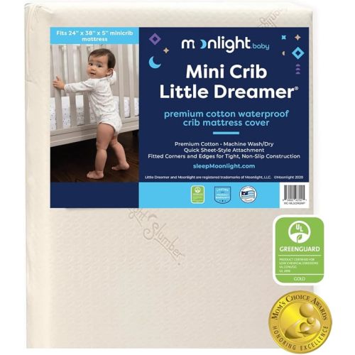 Moonlight Slumber Little Dreamer Crib Mattress Cover, Ecru, Hypoallergenic - Mattress Not Included