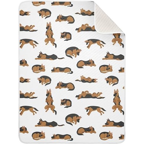 30"X40" Baby Cotton Blanket German Shepherd Dogs Resting Nursery Blankets for Infants Receiving Blanket Swaddle Blanket
