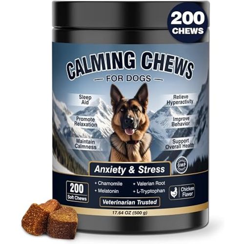 Calming Chews for Dogs 200ct, Dog Calming Chews - Anxiety and Stress Relief Treats Melatonin Bites Sleep Aid for Small/Medium/Large Dogs Calm Dog - Separation, Fireworks, Thunder, Barking - Chicken