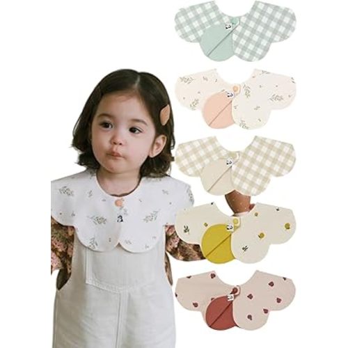 Konny Baby Bib 3/5/7-Pack Set, 360 ​​° Rotate, Soft and Absorbent Drooling for Toddler Boys Girls Baby Essentials